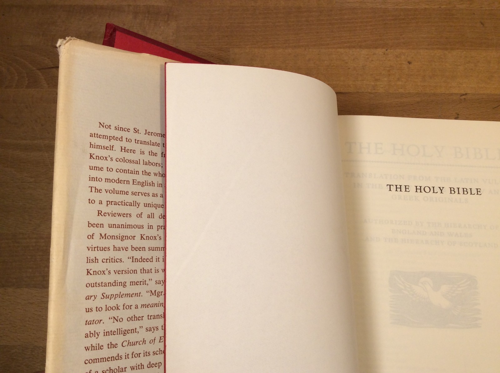 The Holy Bible, Translated From Latin Vulgate, Knox, Family Edition, 1954 HCDJ
