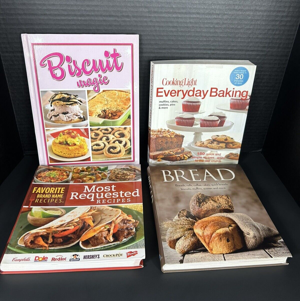 Lot of 4 Cookbooks Cooking Light Every Day Baking, Bread, Most Requested Recipes