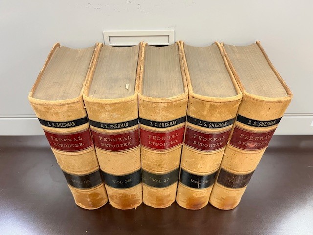 Lot of 5 Federal Reporter Antique Law Books 1880s Vol 35 36 37 38 39 Leather