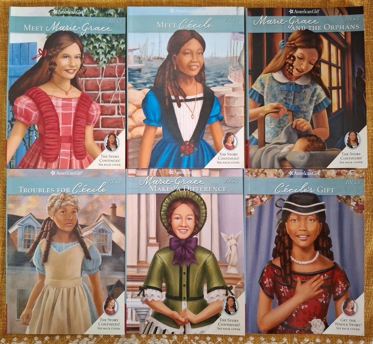 Cecile and Marie-Grace American Girl Doll Book Box Set Collection 6 Books EUC