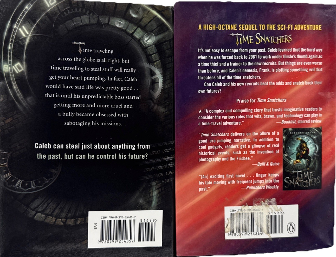Richard Ungar Lot: 2 Novels – Time Snatchers + Time Trapped – Hardcovers –