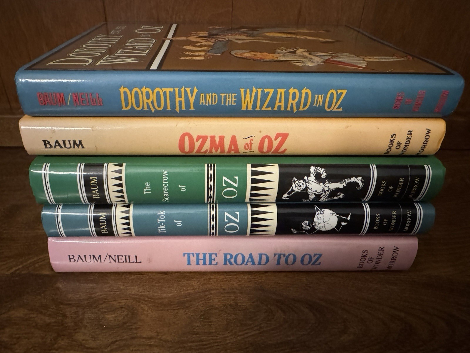 Wizard of Oz 5 Books of Wonder Lot Tik-Tok Patchwork Scarecrow, Ozma,Dorothy EUC