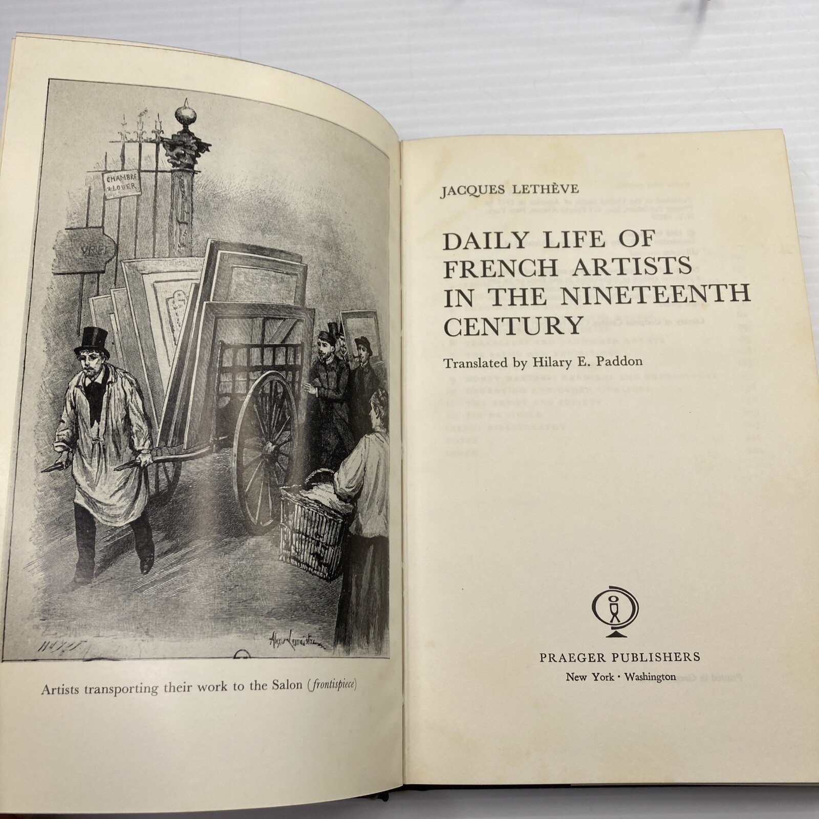 Daily Life of French Artists in the Nineteenth Century Letheve 1972 Art History