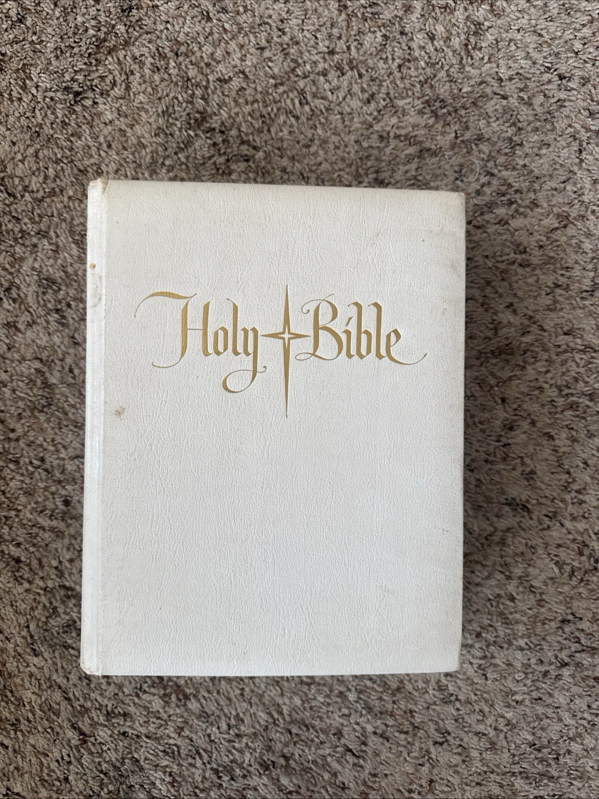 Vintage J.G. Ferguson c.1965 HOLY BIBLE King James Version White Leather