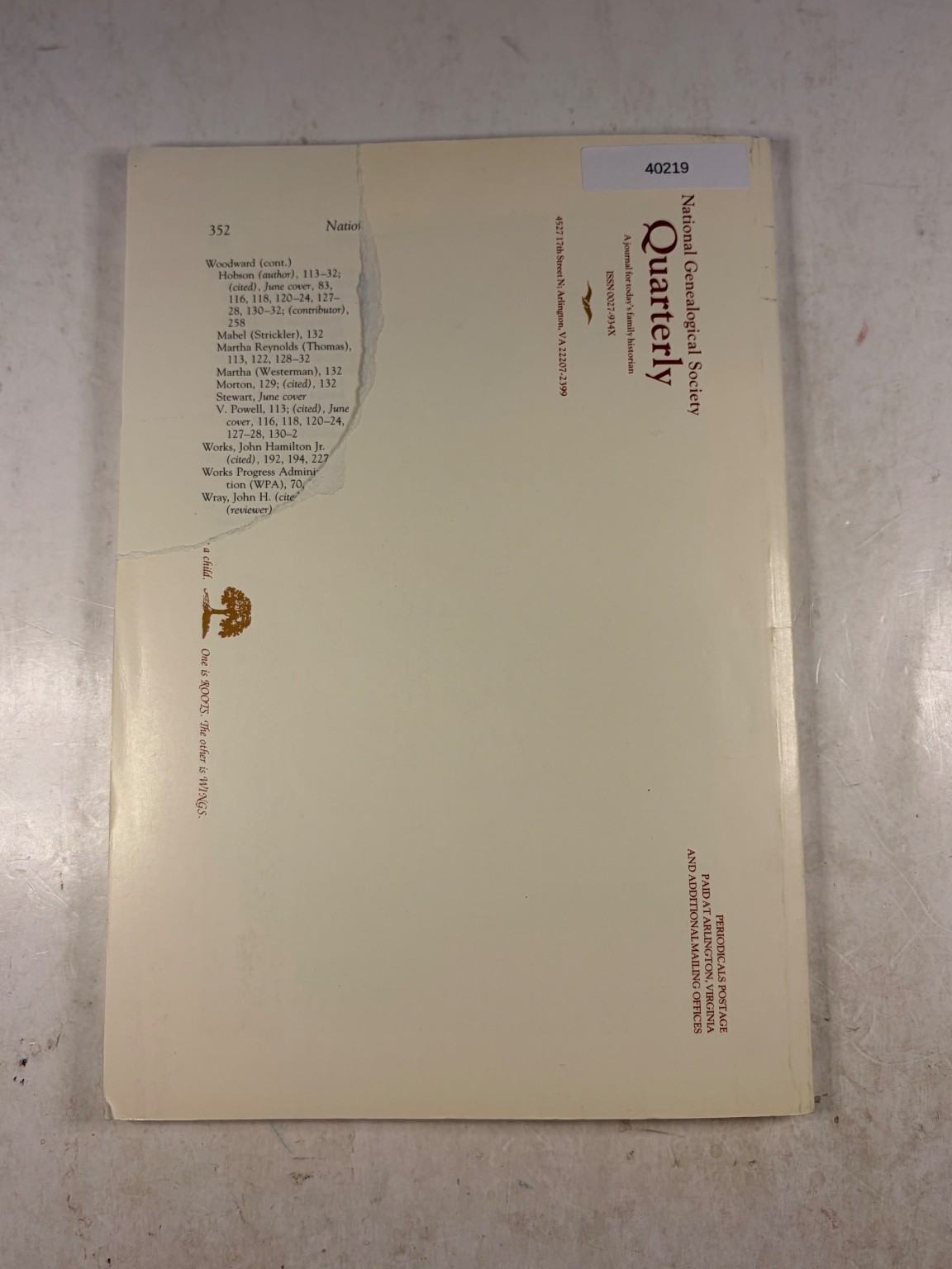 National Genealogical Society Quarterly Vol 89 No 4 Dec 2001 Genealogy Journal