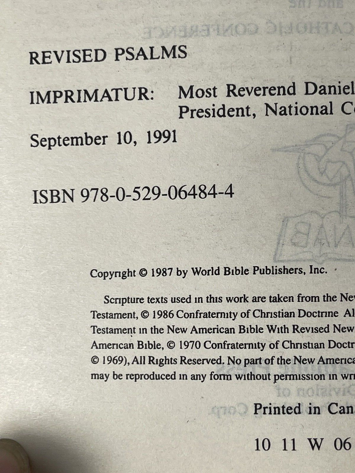 The New American Bible World Catholic Press 1991 PB