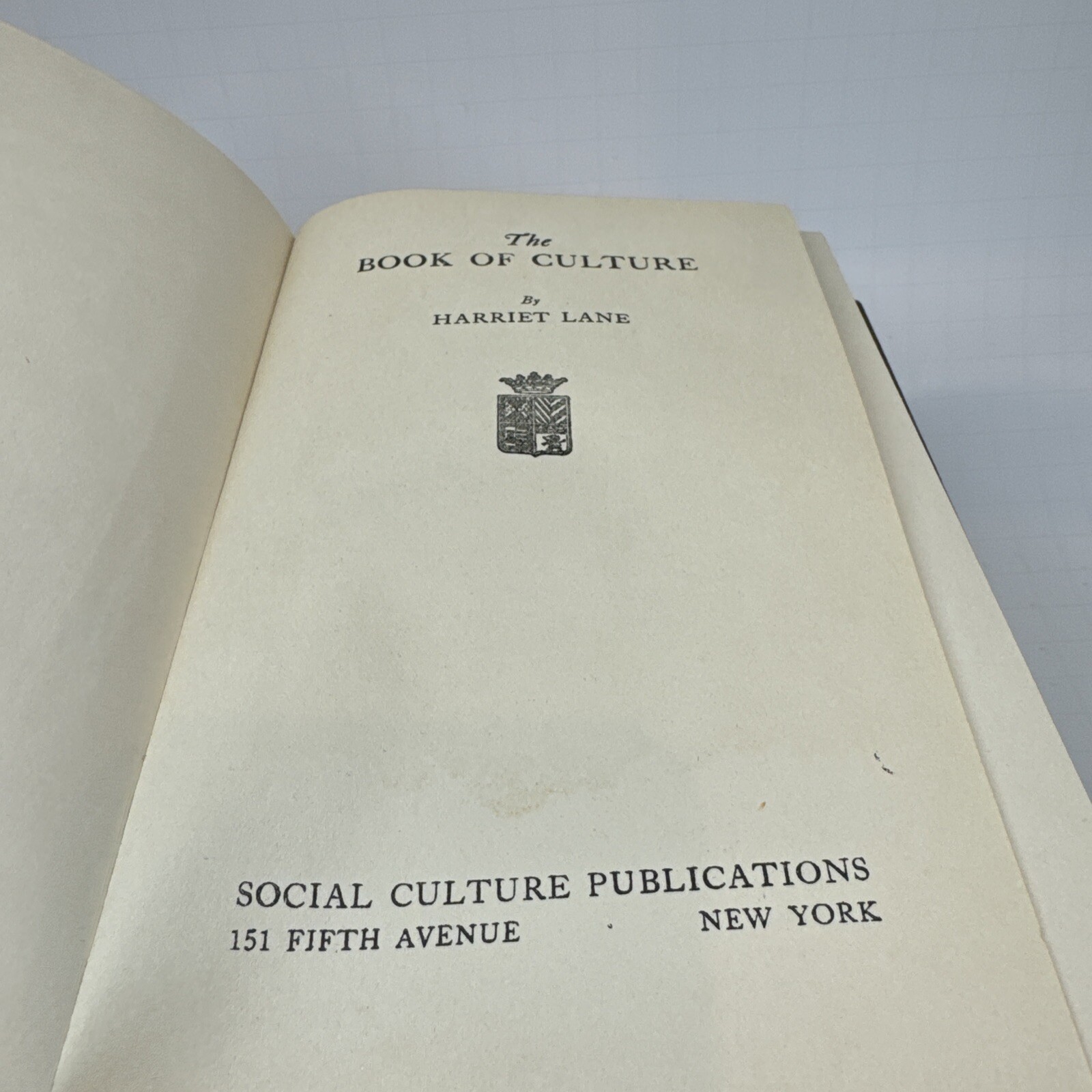 Antique VTG Woman’s Library The Book of Culture by Harriet Lane 1922 62 pages HC