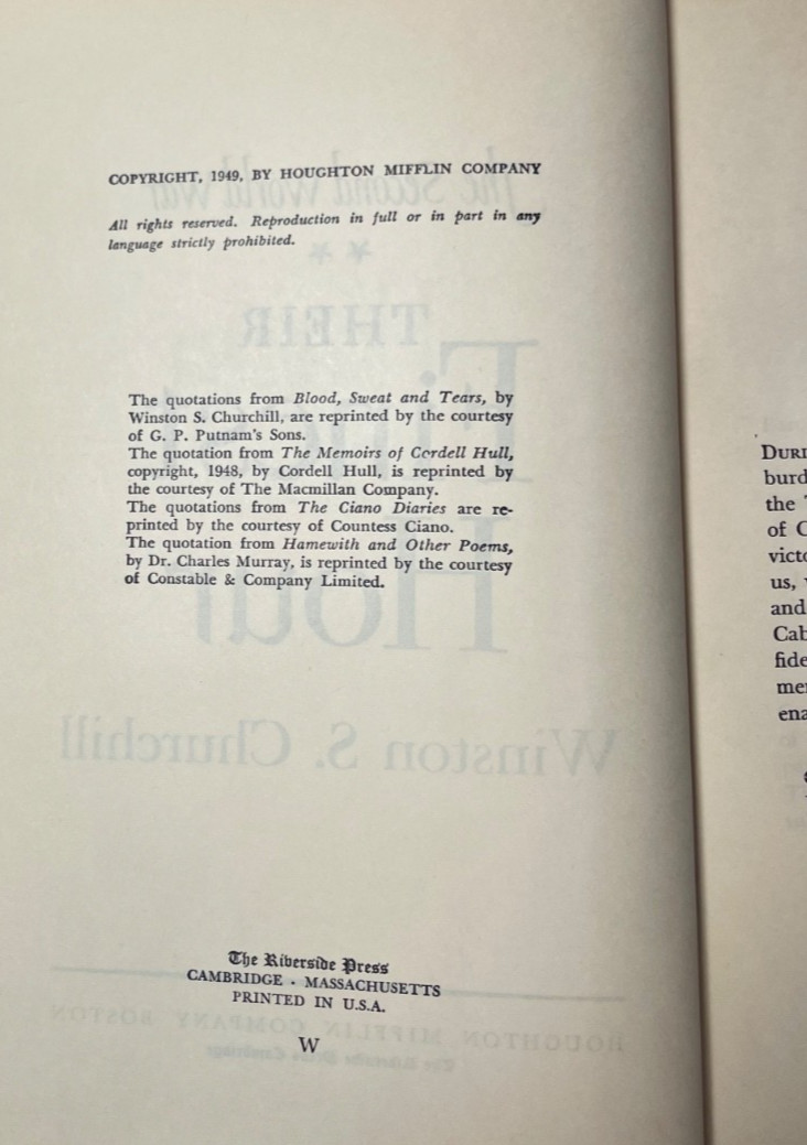 The Second World War Books by Churchill Finest Hour Grand Alliance Hinge of Fate