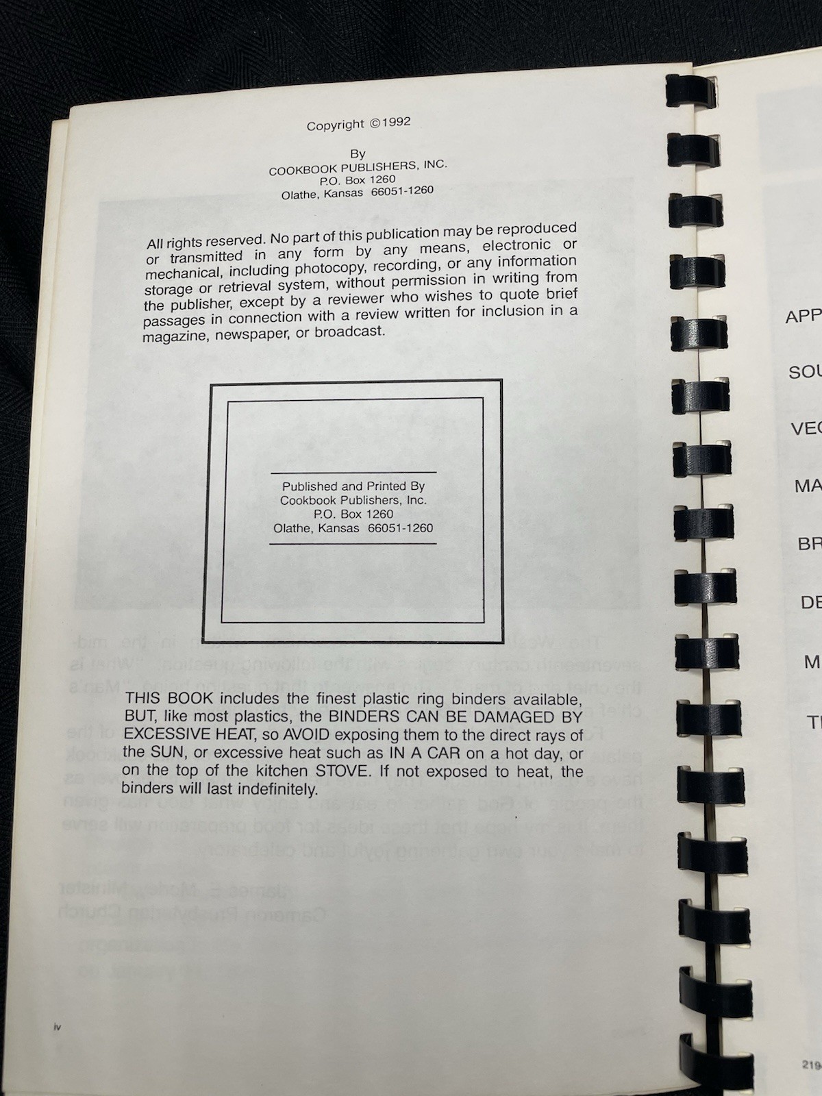 Our Cherished Recipes: Cameron Presbyterian Church, North Carolina ’92 Cookbook