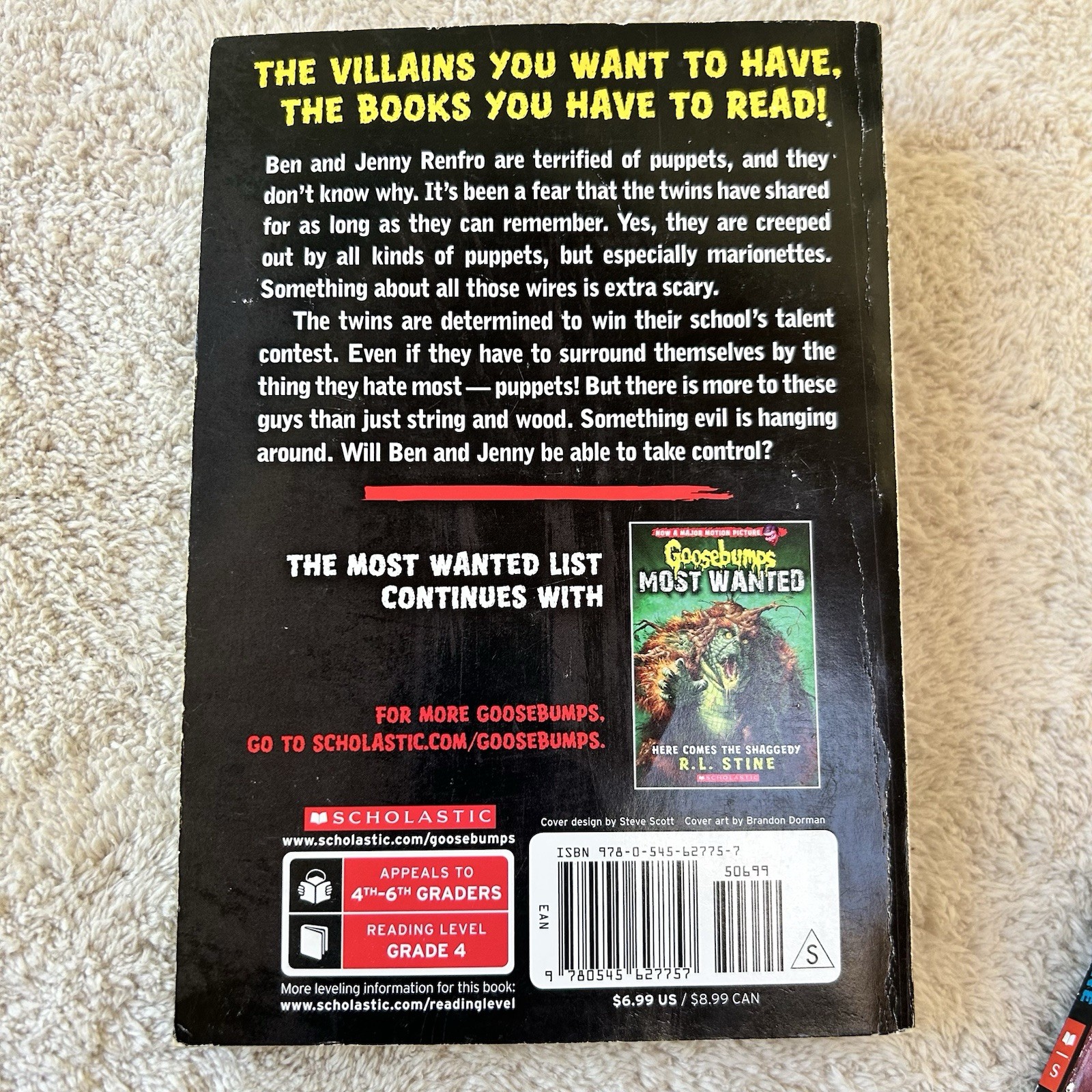 Goosebumps Lot Of 3 Most Wanted, Lizard Of Oz Creep From The Deep Puppet People