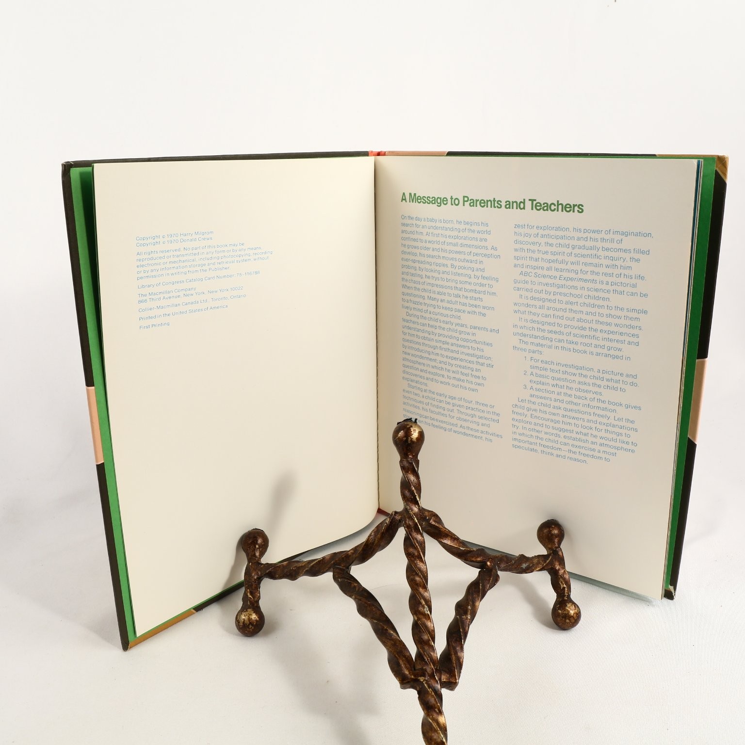 ABC Science Experiments Harry Milgrom 1970 First Printing Macmillan Children’s