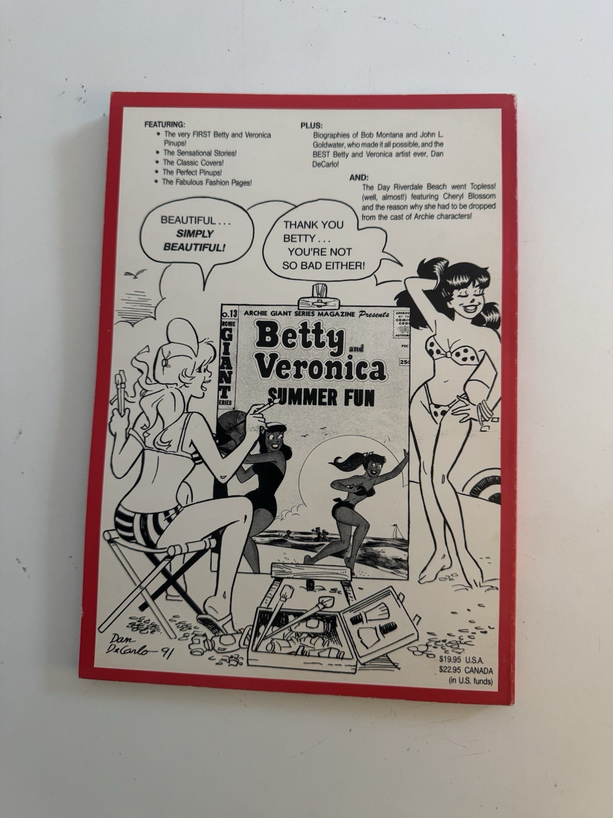 THE BEST OF BETTY AND VERONICA SUMMER FUN-DAN DECARLO-ARCHIE FANZINE-GGA-RARE!!