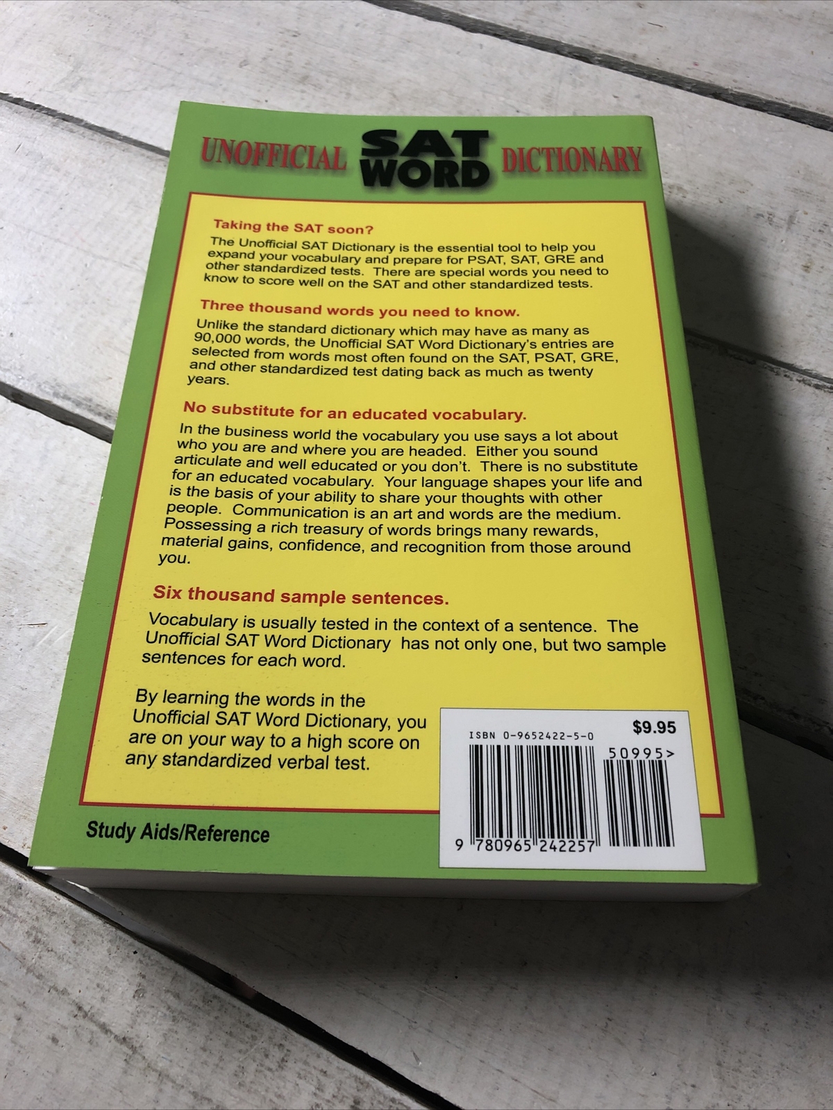 The Unofficial SAT Word Dictionary The Book the College Board Didn’t… Butchers