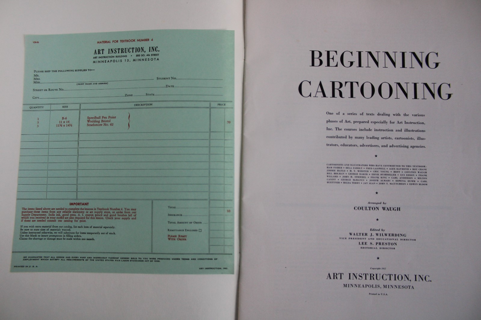 1950s Vintage Art Instruction Inc. Course Books Lot & The Technique of Hy Rubin