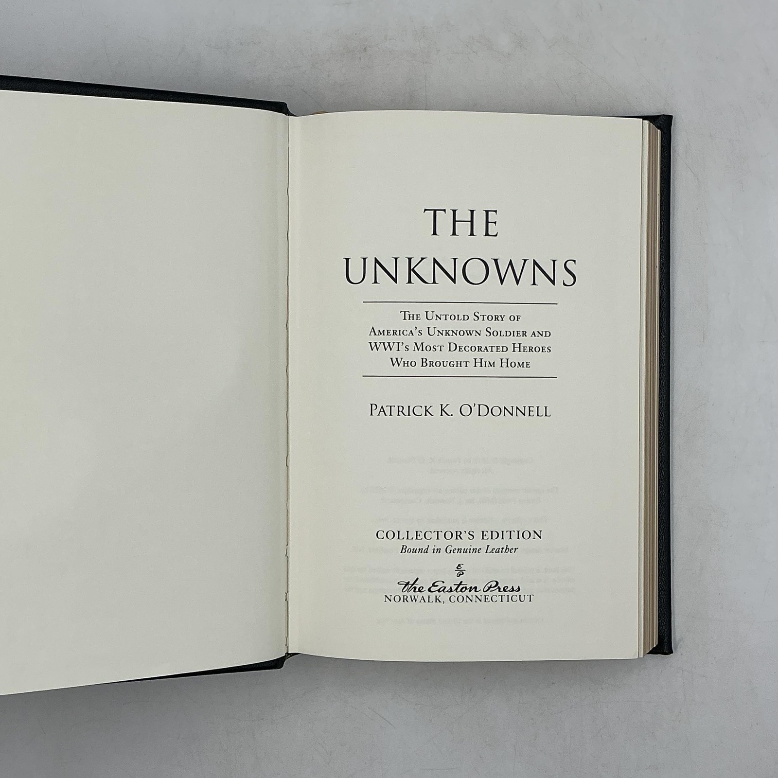THE UNKNOWNS Patrick K. O’Donnell 2020 Collector’s Edition Leather Bound Black