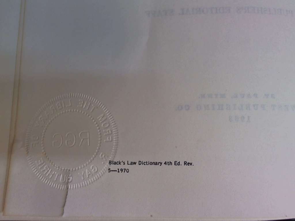 Black’s Law Dictionary 1968 by Henry Campbell Black West Publishing Co.
