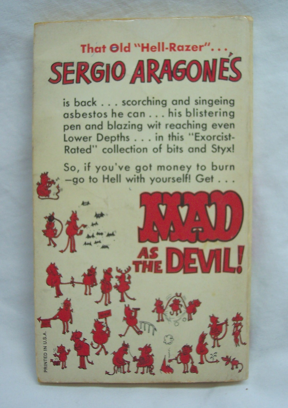 VINTAGE 1976 Sergio Aragone’s MAD AS THE DEVIL Paperback Book Comic Mad Magazine