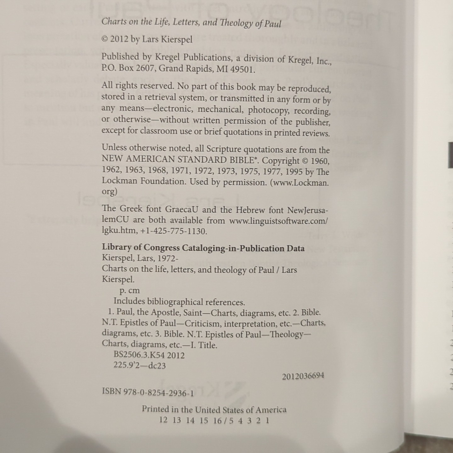 Charts on the Life, Letters, and Theology of Paul by Lars Kierspel (2012, Trade