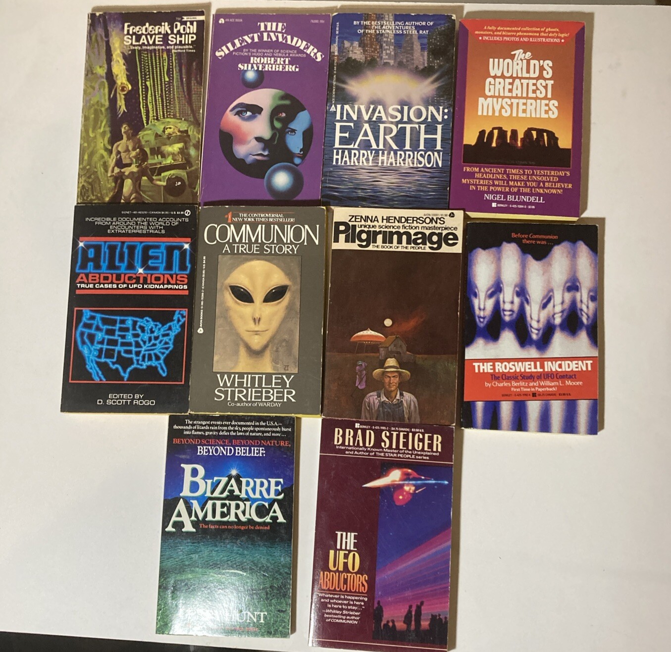 Lot of 10 Books Whitley Strieber Communion Alien Abductions D. Scott Rogo