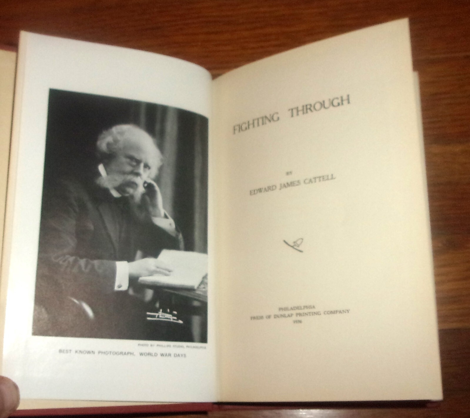 FIGHTING THROUGH-1936 American Memoir-EDWARD JAMES CATTELL-Superb 1st Hardcover!
