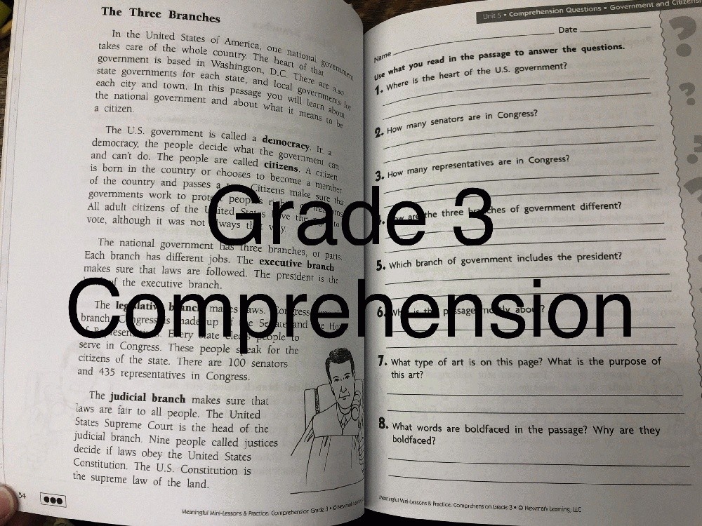 Lot of 6 Workbooks Grades 1,2,3 English Writing Comprehension Language