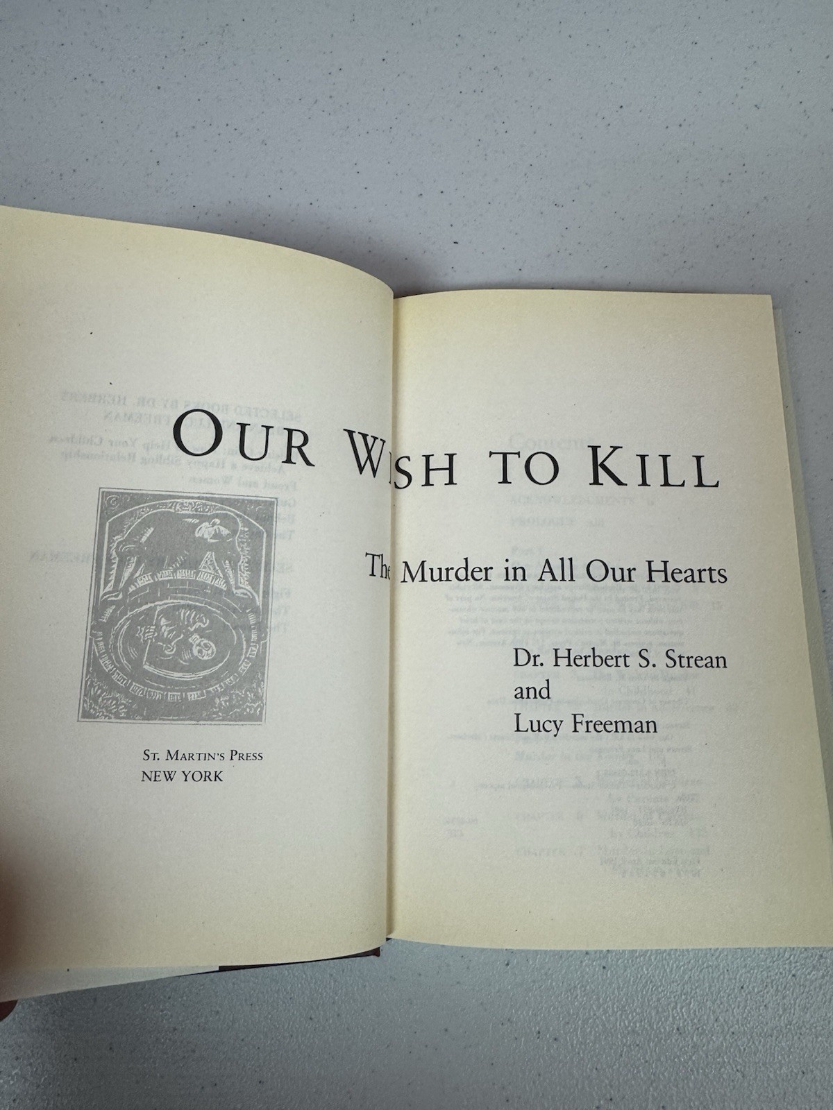 Our Wish to Kill HC Strean Freeman Psychology True Crime Violence Study