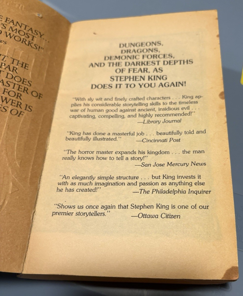 Eyes of the Dragon Stephen King 1988 First Signet Edition Paperback