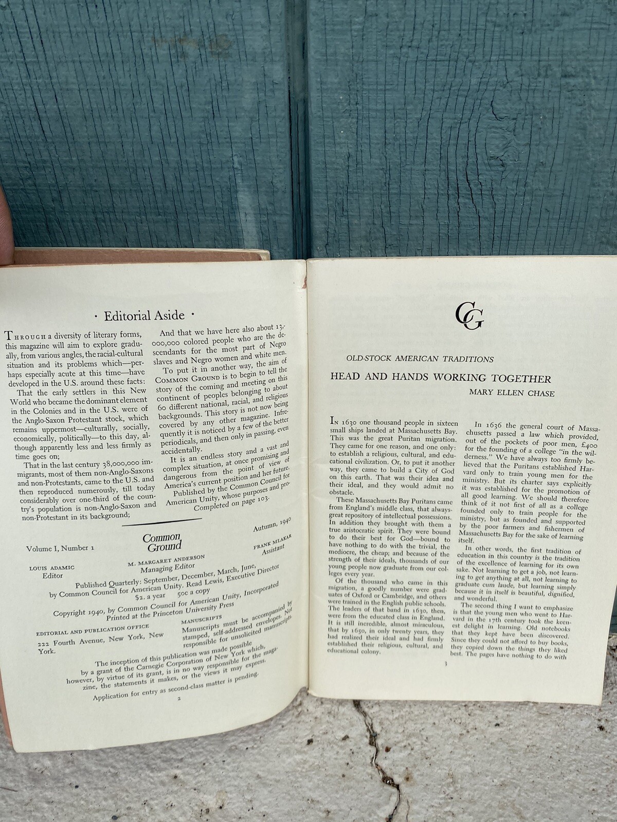 Scarce Book Common Ground Common America Political Info Summer 1941 /Autumn 1940