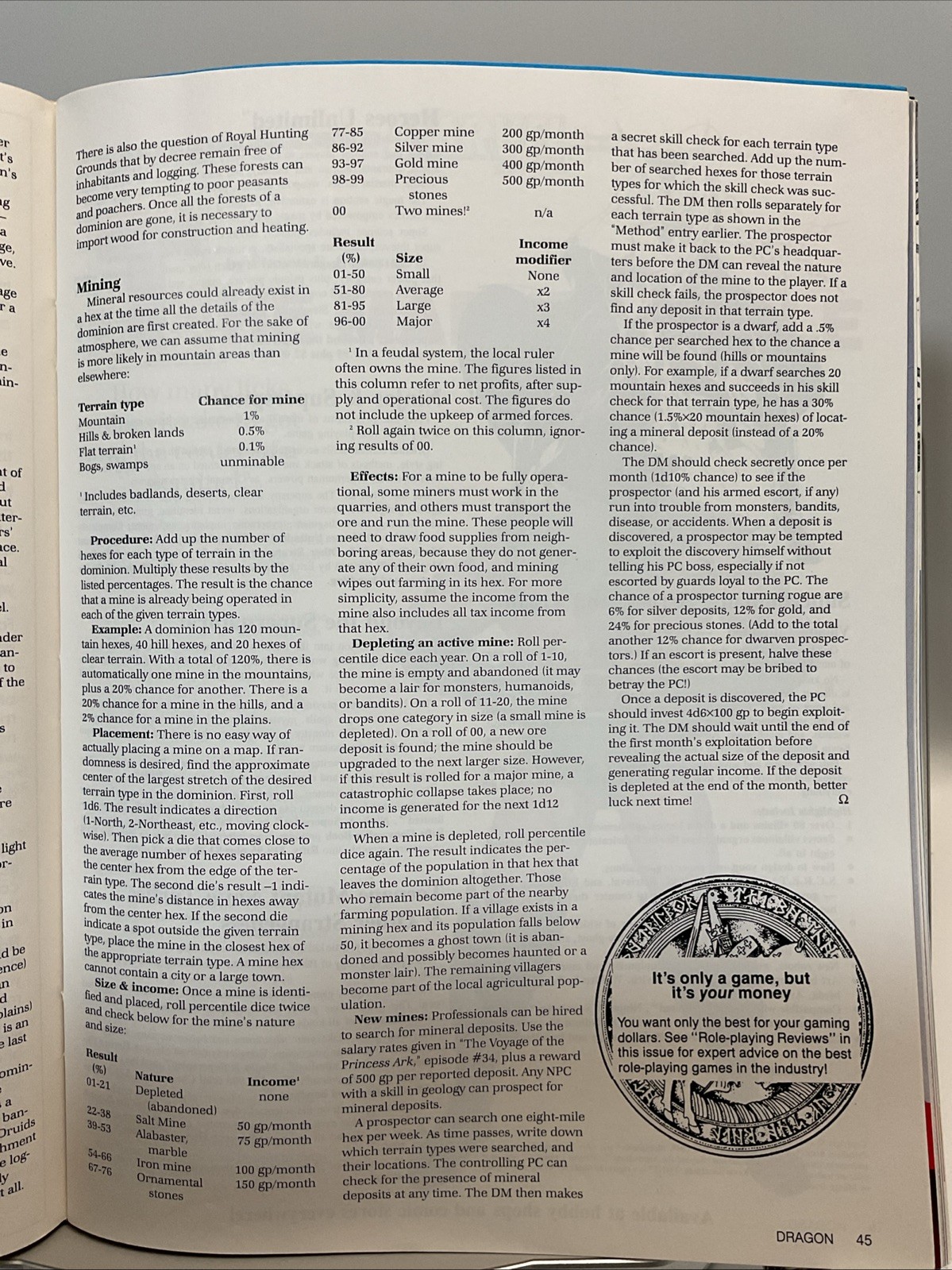 TSR Dragon Magazine #190 “Monsters of the Deep, In Poseidon’s Lair”