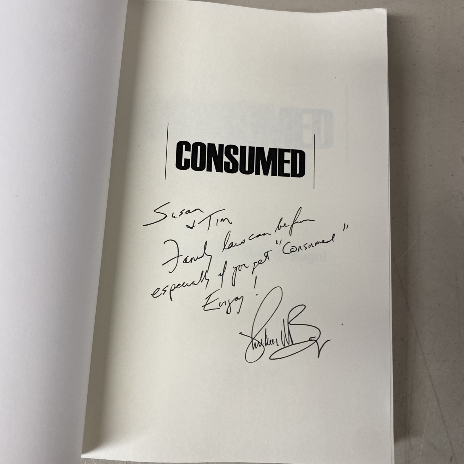 Consumed, Bugni, Michael W. Signed