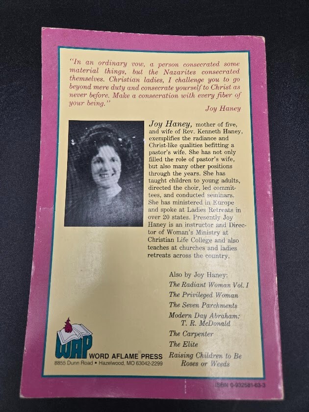 Behold The Nazarite Woman Book by Joy Haney World Aflame Press Paperback