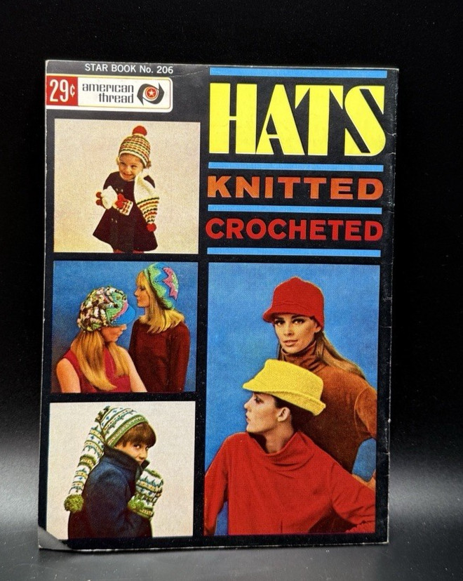 Vintage Begin to Knit & Hats Knitted Crocheted Booklet American Thread Co