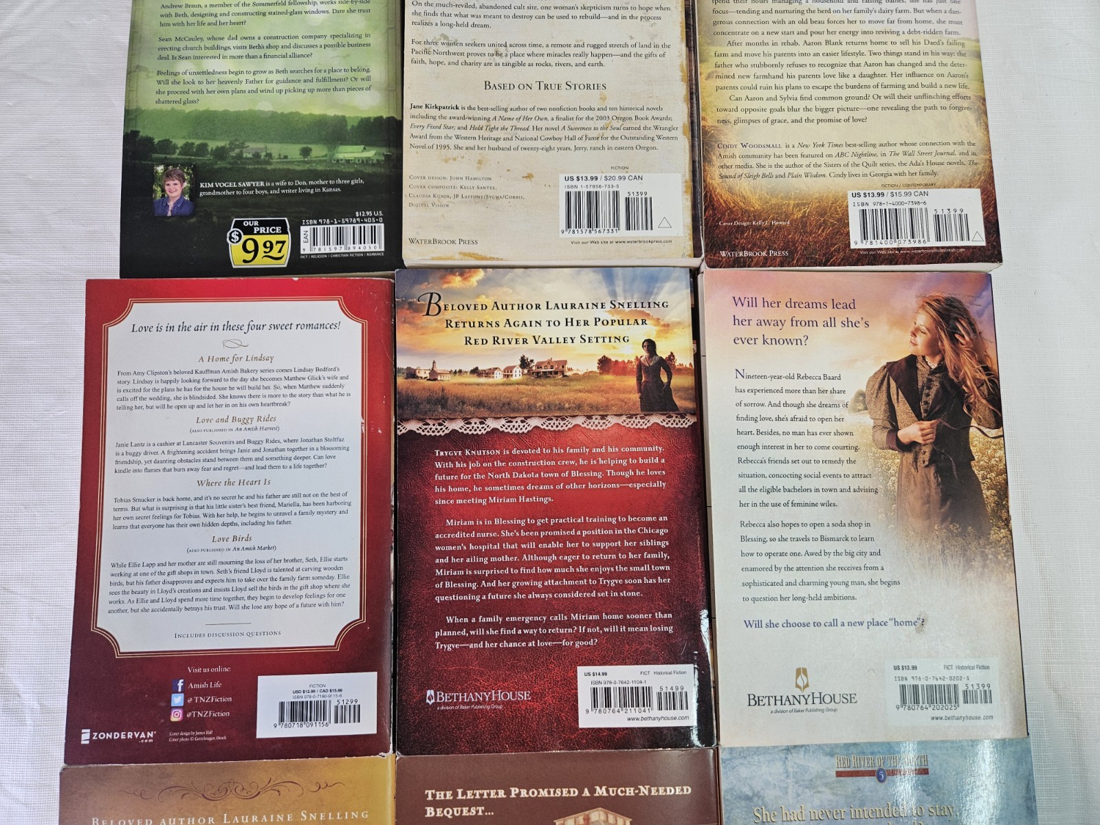 Lauraine Snelling Woodsmall Books Amish Romance PB Lot 9 Misc Authors