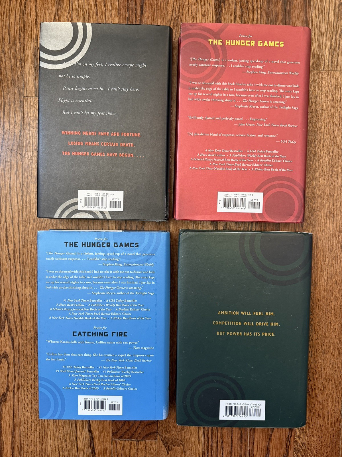 HUNGER GAMES 4-Book Hardcover Set (HG Catching Fire Mockingjay Ballad Snakes)