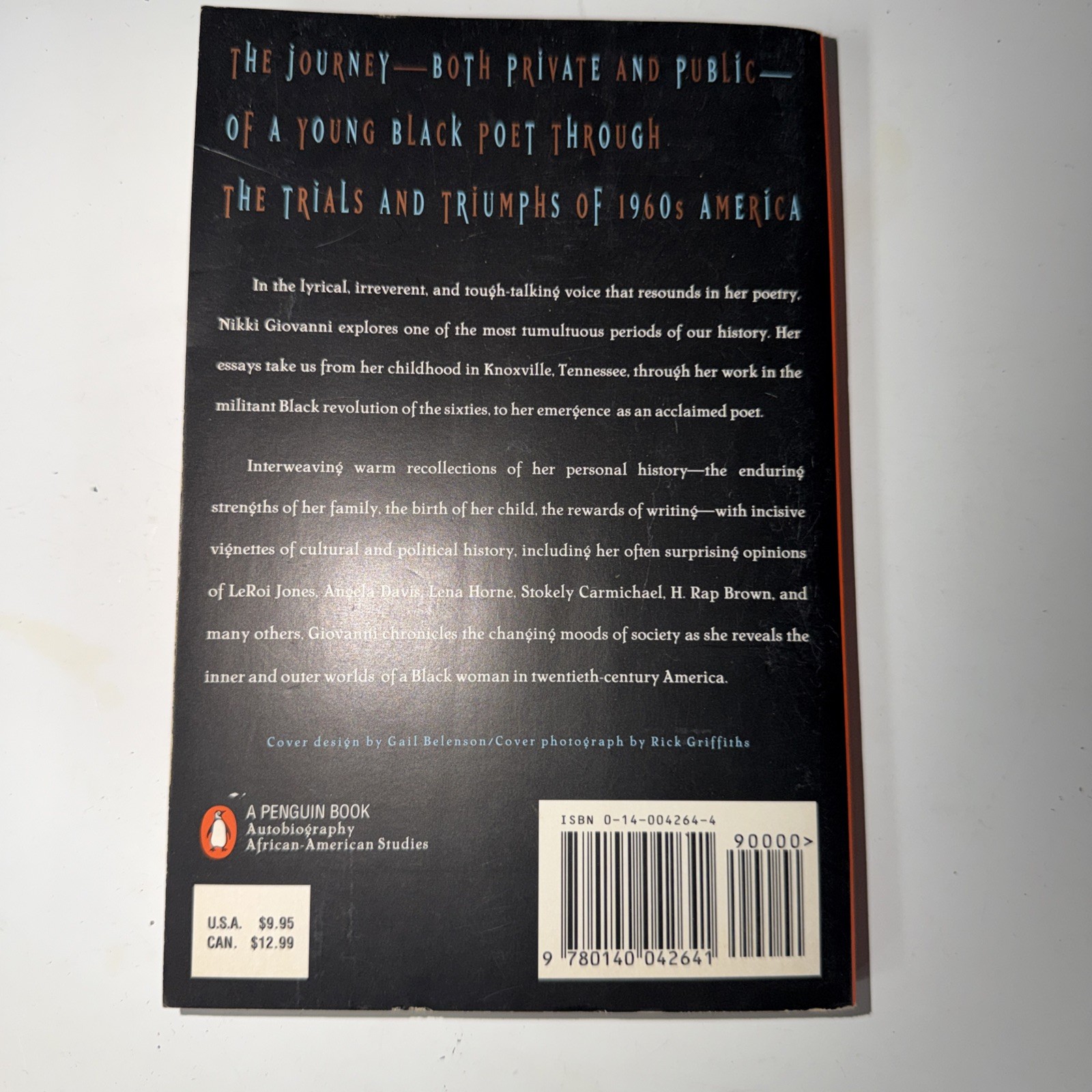 Gemini by Nikki Giovanni Paperback Autobiography 1960s America Life as a Poet