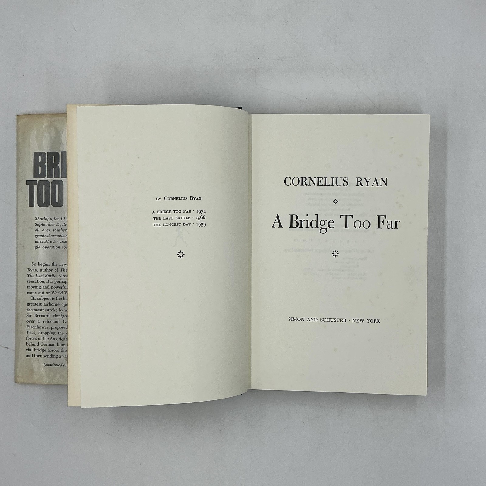 Vintage A Bridge Too Far Cornelius Ryan HC Orange Simon & Schuster 1974 1st Ed