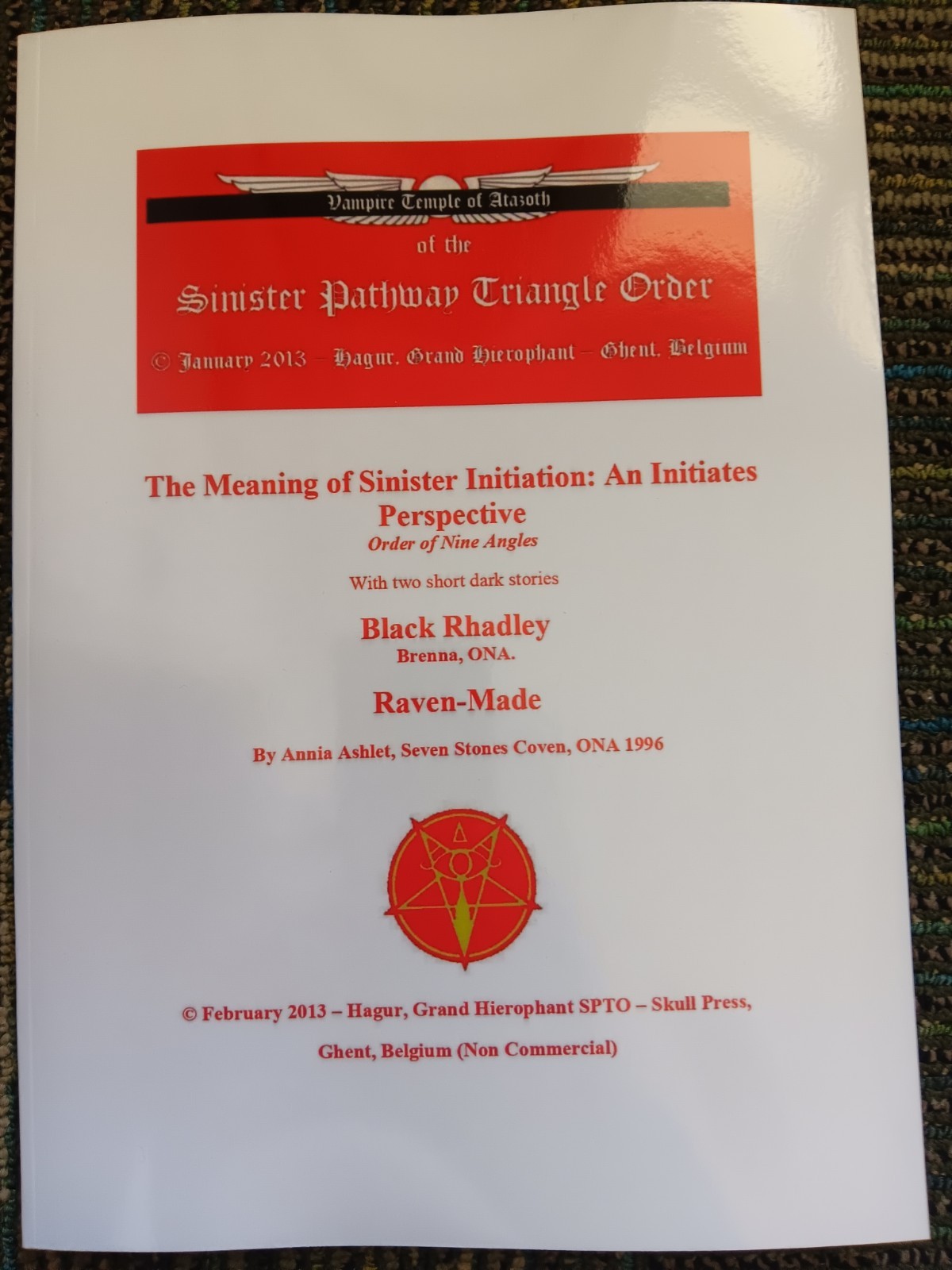 Hagur: Meaning Of Sinister Initiation O9a Occult order of nine angles Satanism