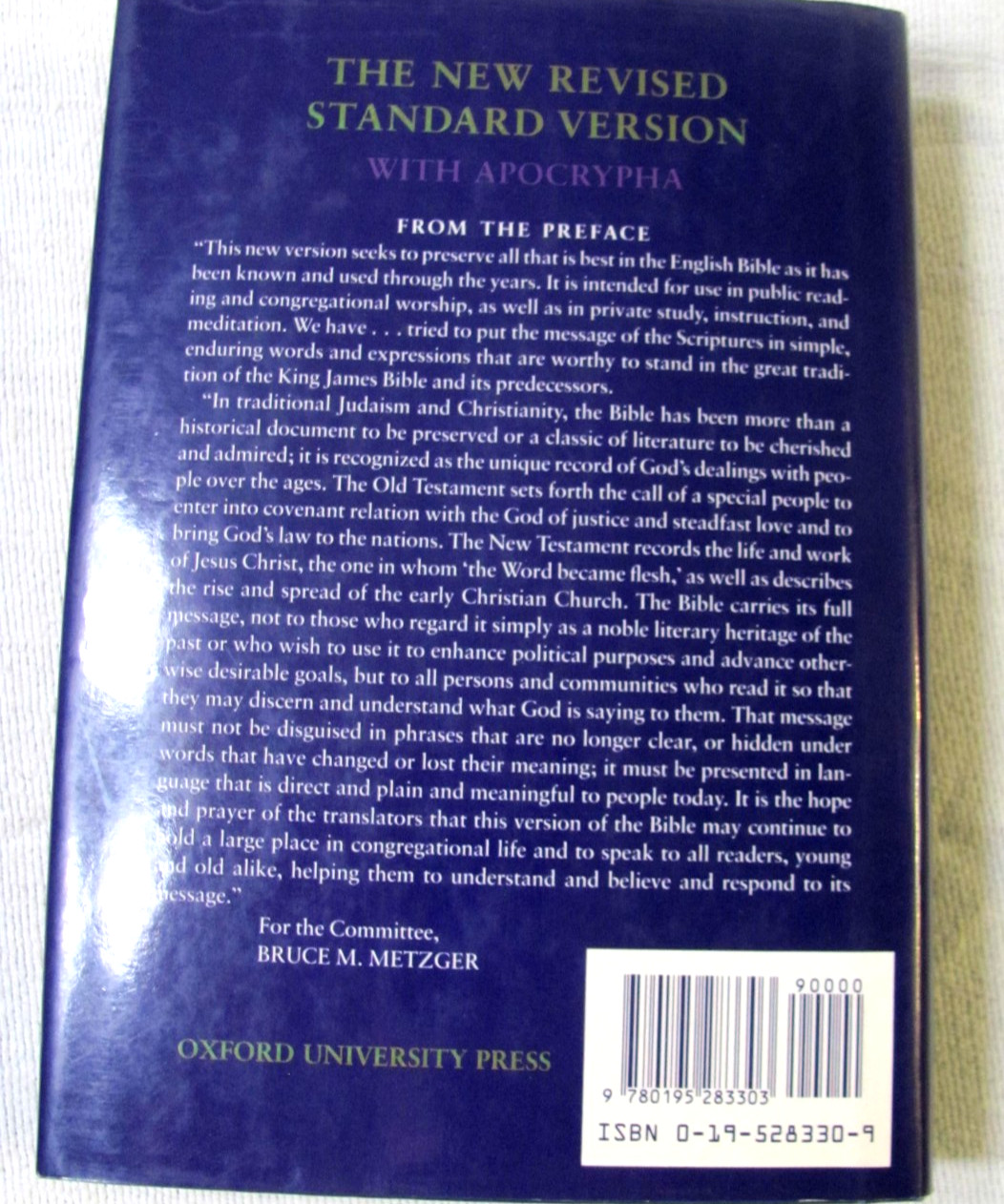 The Holy Bible, New Revised Standard Version, 1989 Oxford University Press HC