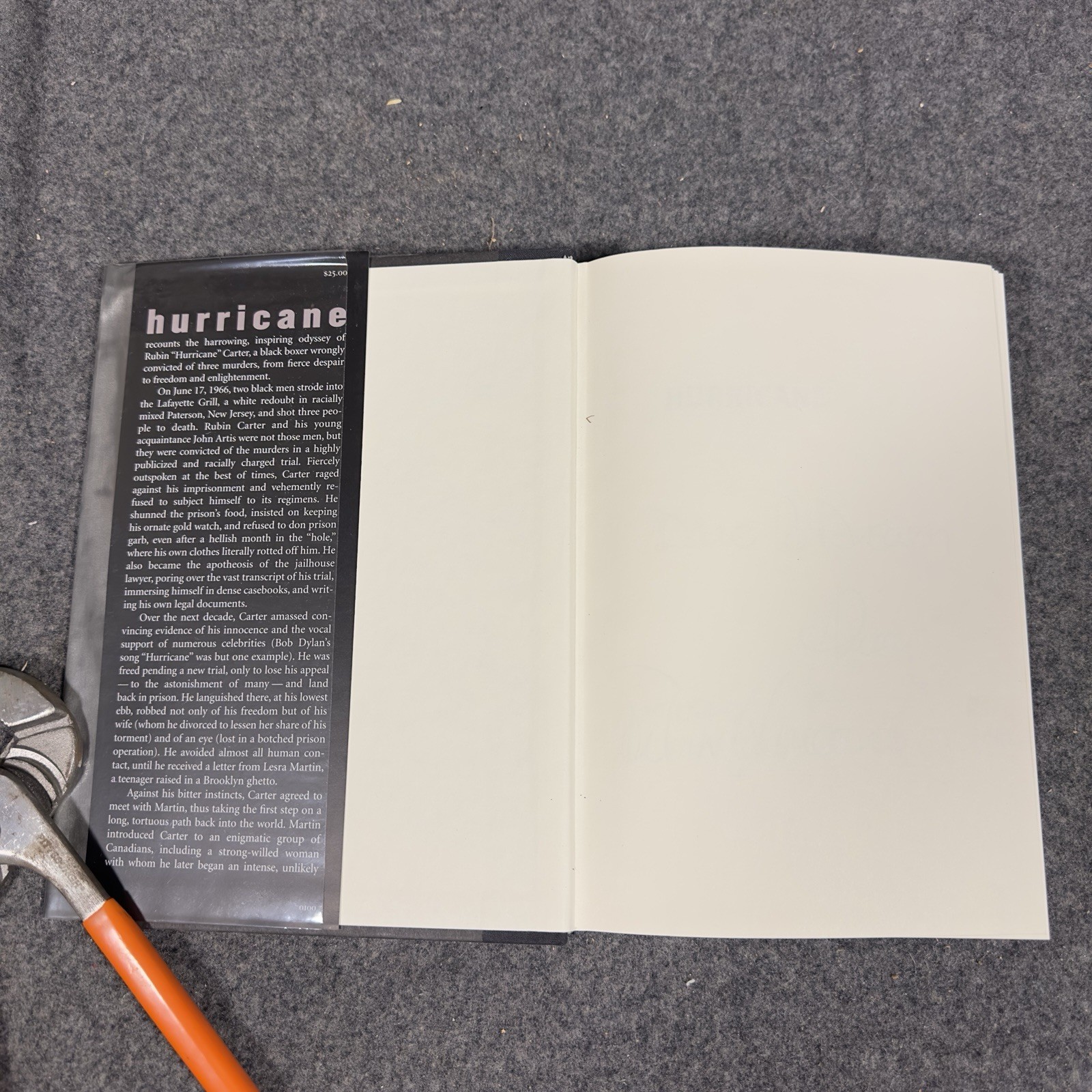 Hurricane Rubin “Hurricane” Carter SIGNED HC/DJ James S. Hirsch 1st Edition