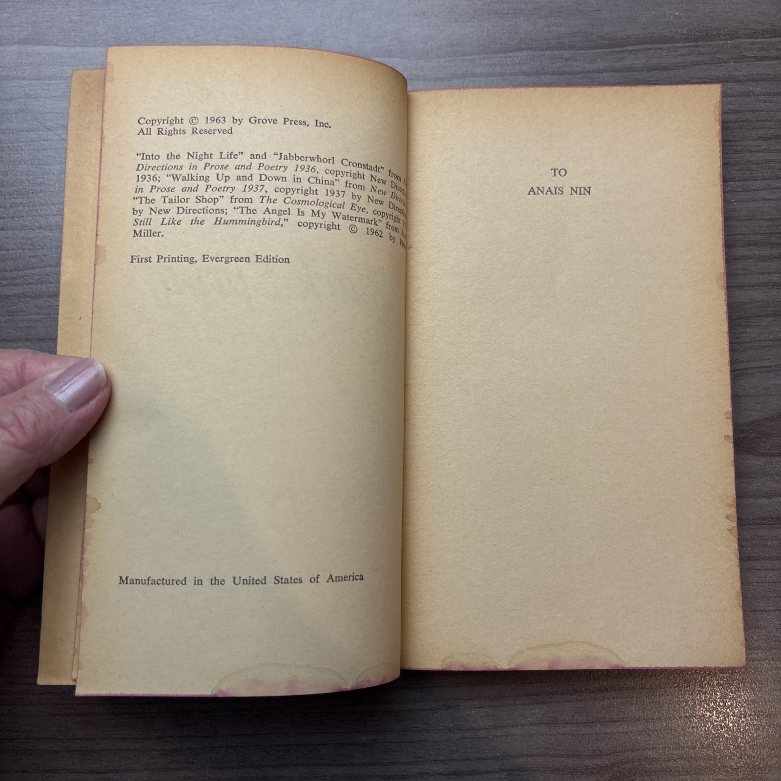 Black Spring-Henry Miller 1963 Grove Press Evergreen First Printing PB