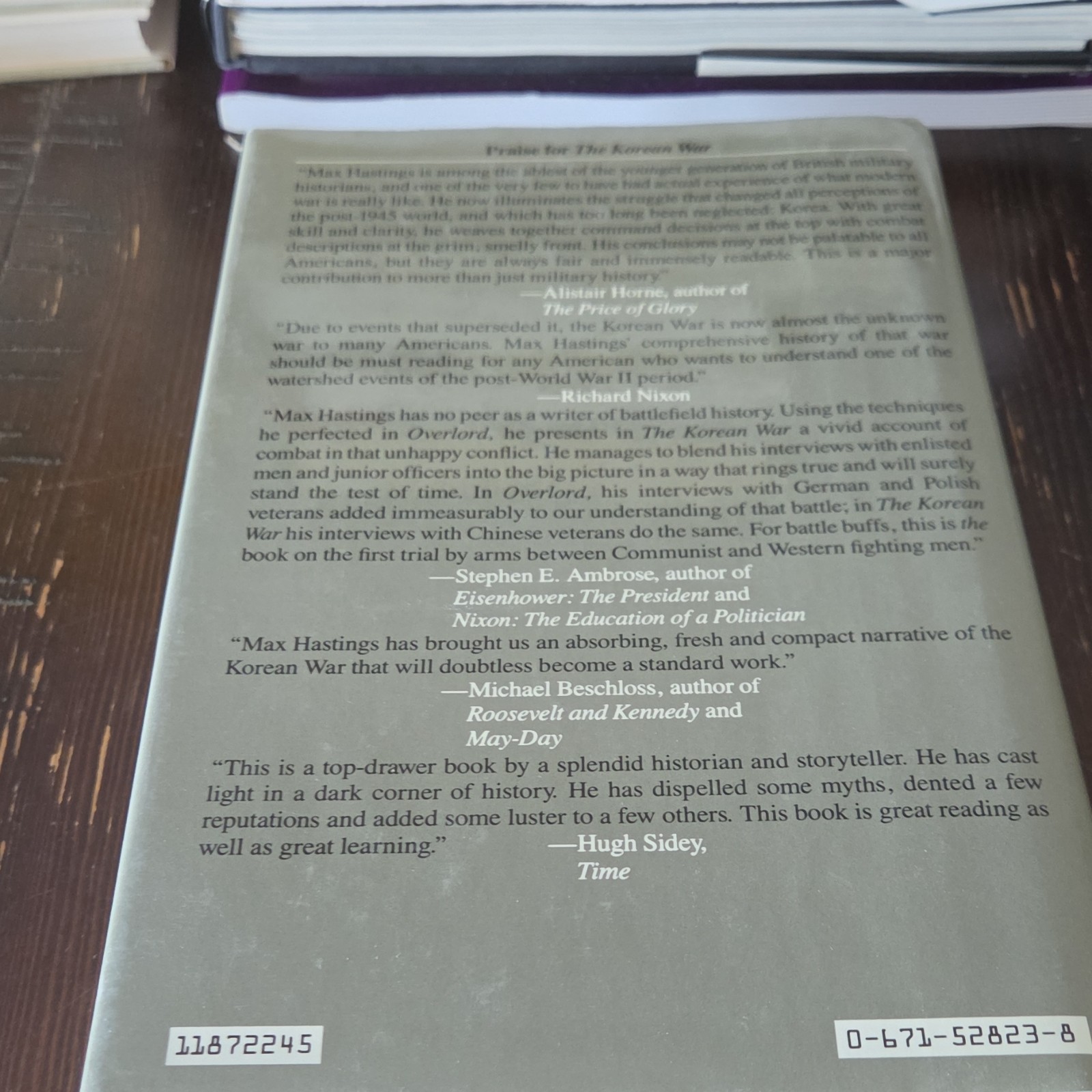 Max Hastings The Korean War HC 1987 Simon & Schuster Dust Jacket Index