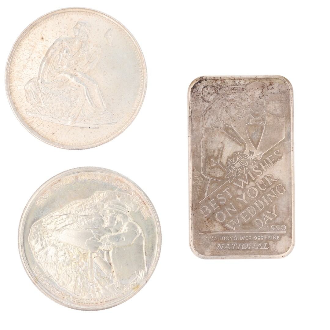 Assorted 1 oz .999 Fine Silver Rounds / Bar Variety Collection Set of 34