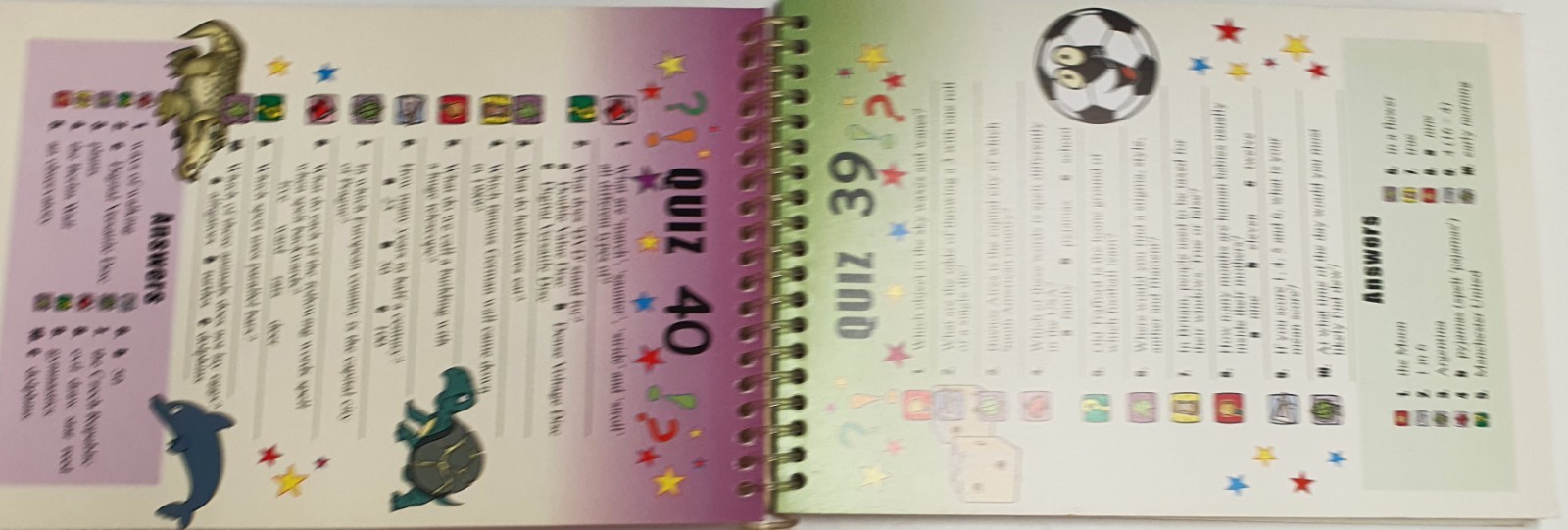 Action Quiz Pad 8-10 Years Spiral Bound 400 Questions 7 Categories Illustrated