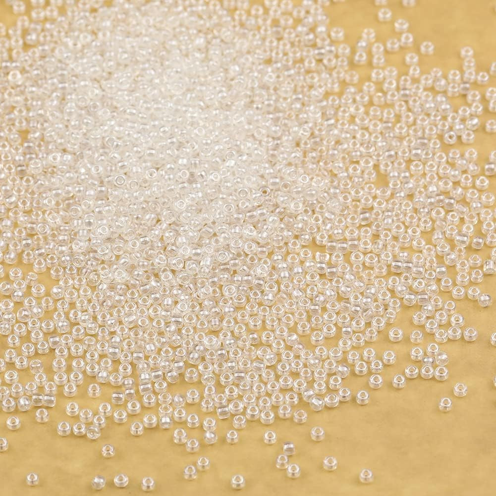 Crystal Pearl 3mm Seed Beads About 3600pcs/100Grams in Bag, 8/0 Glass Craft Bead
