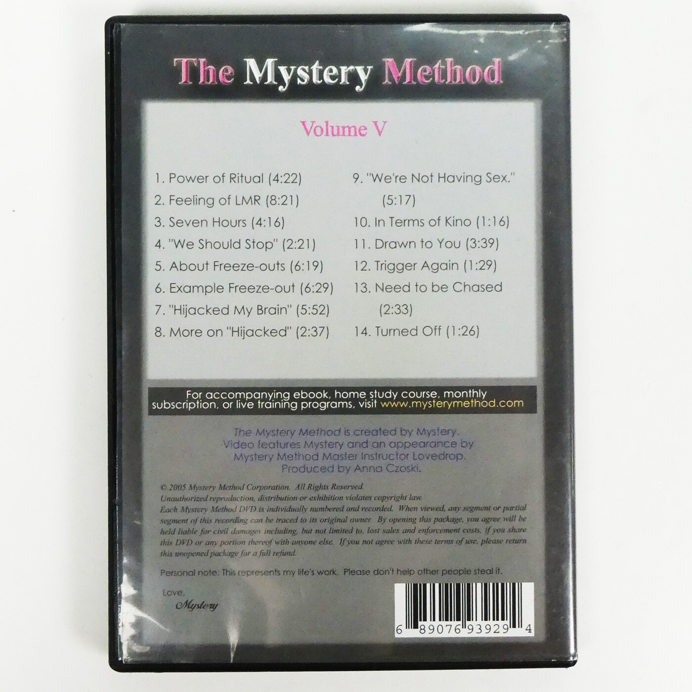 THE MYSTERY METHOD VIDEO ARCHIVES 5 DVDs Pick-Up Artist Seduction how to women