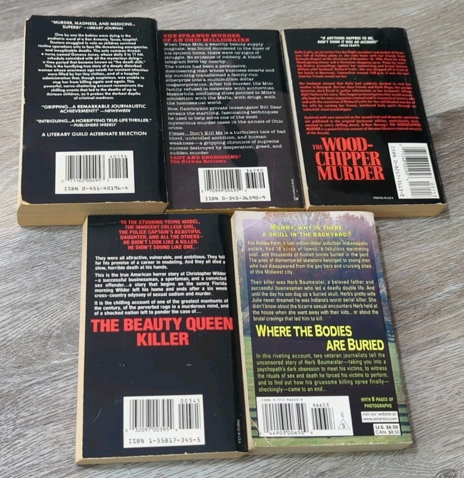 Serial Killers & Infamous Murders 5 book lot. Classic true crime paperbacks.
