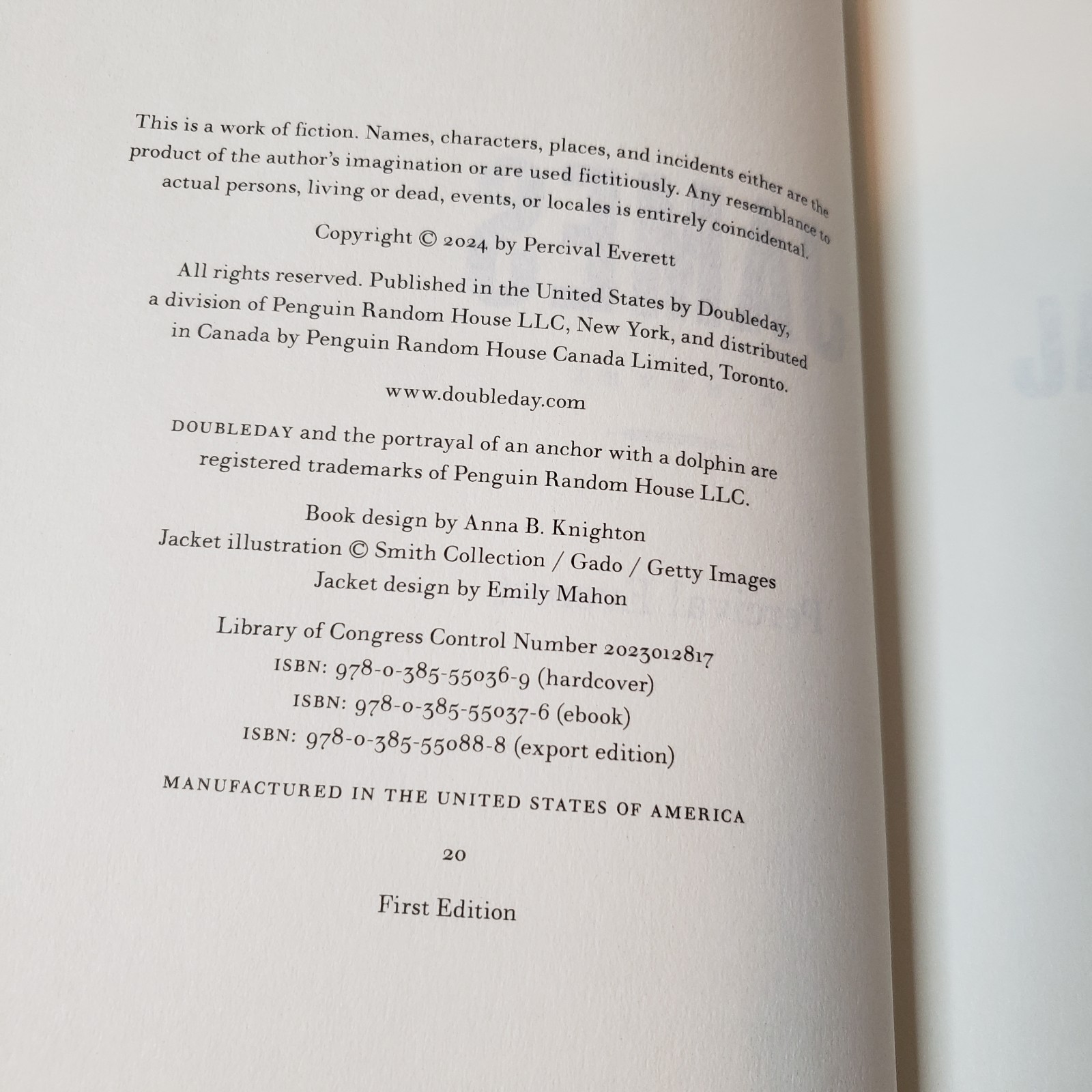 James: A Novel Hardcover Book Percival Everett 1st Edition 20th Print 2024