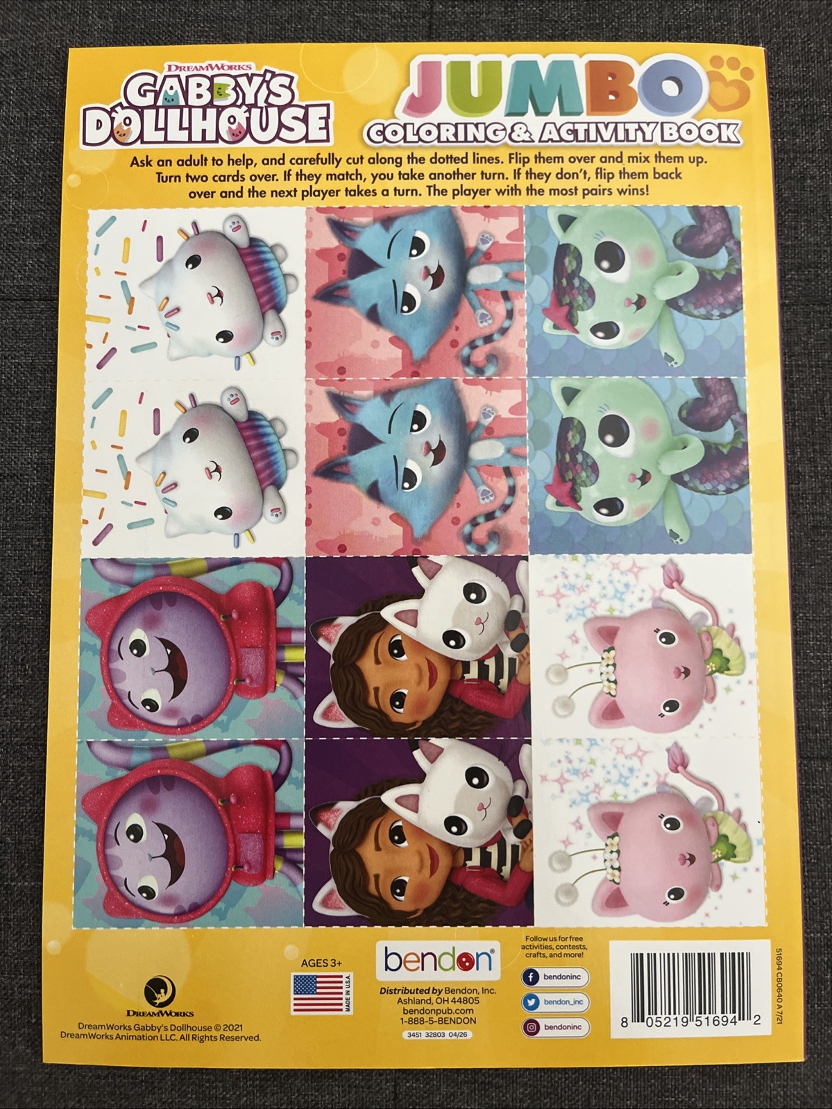 Gabby’s Dollhouse Jumbo Coloring & Activity Book Puzzles & Games Bonus Bracelets