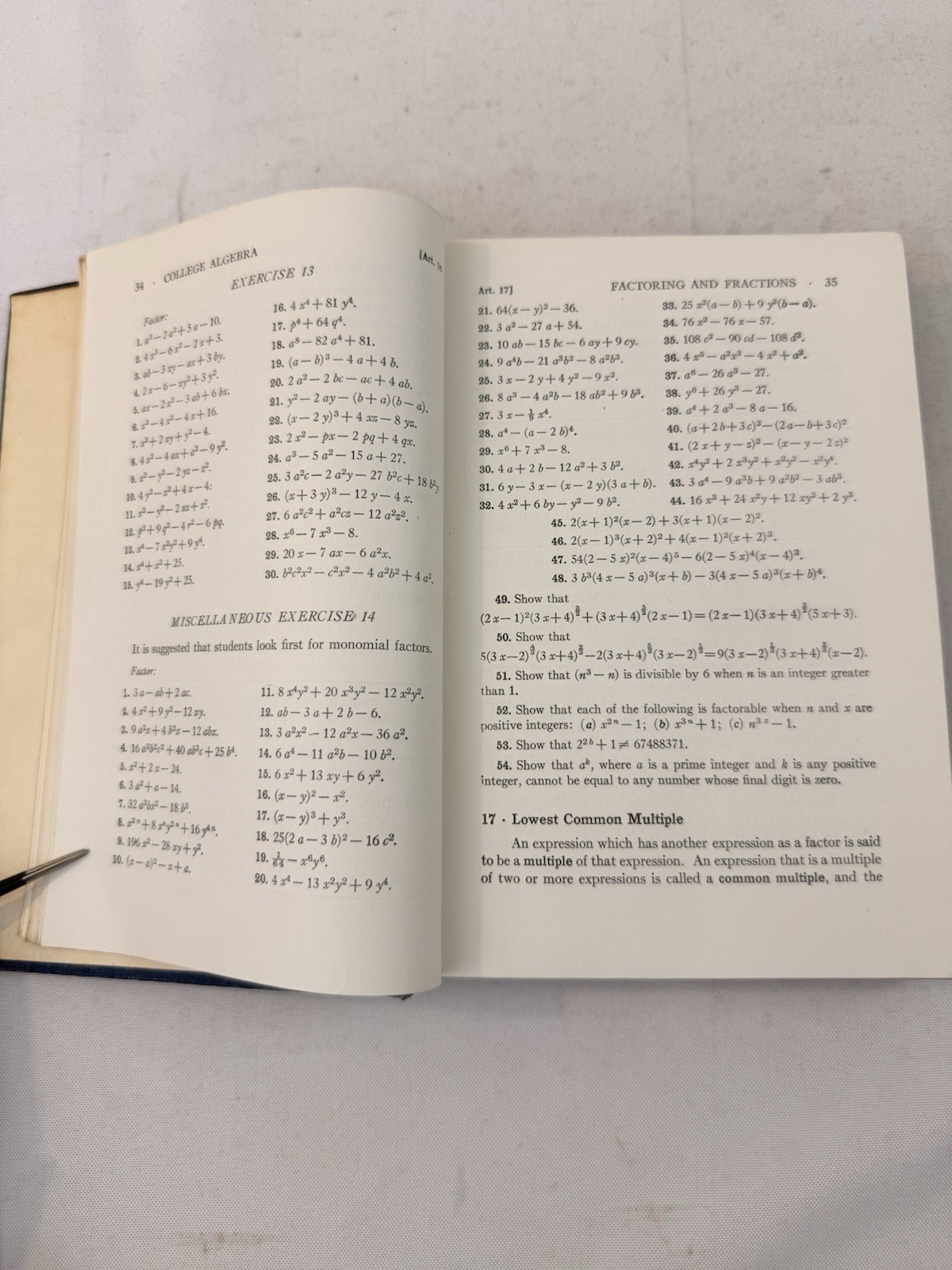 Rosenbach & Whitman College Algebra Third Edition Hardcover 1949 Fast Ship!!!