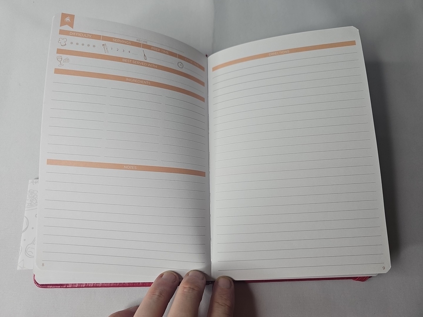 Pink Clever Fox Recipe Book – 60 Pages A5 Cooking Journal w/ Faux Leather Cover